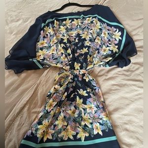 Navy and floral bcbg dress